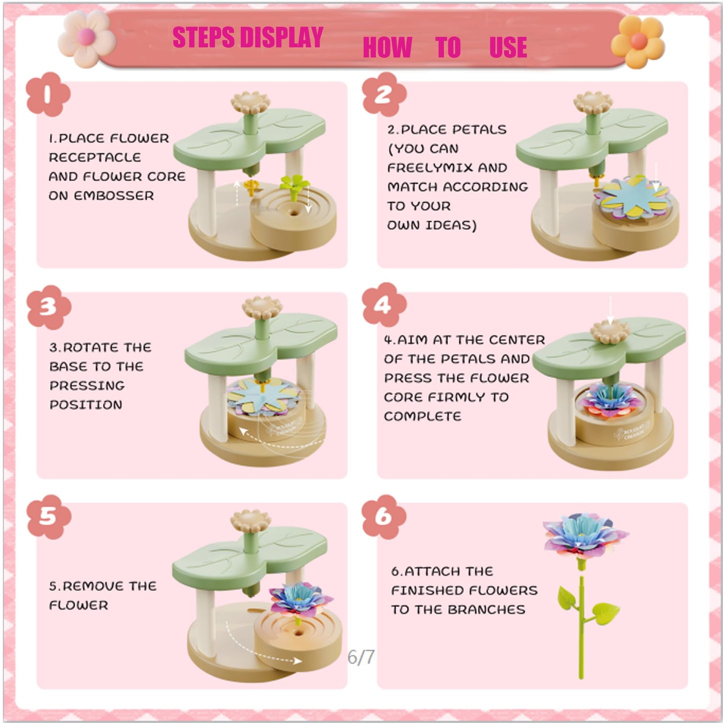 Flower Bouquets Toys,DIY Craft Kits Toys for Girls-Flowers Market Toy,Build Your Flower Bouquet,Arts & Crafts for 4+ Year Teen Girl, Educational Activity Preschool,Christmas Stocking Stuffers Gifts
