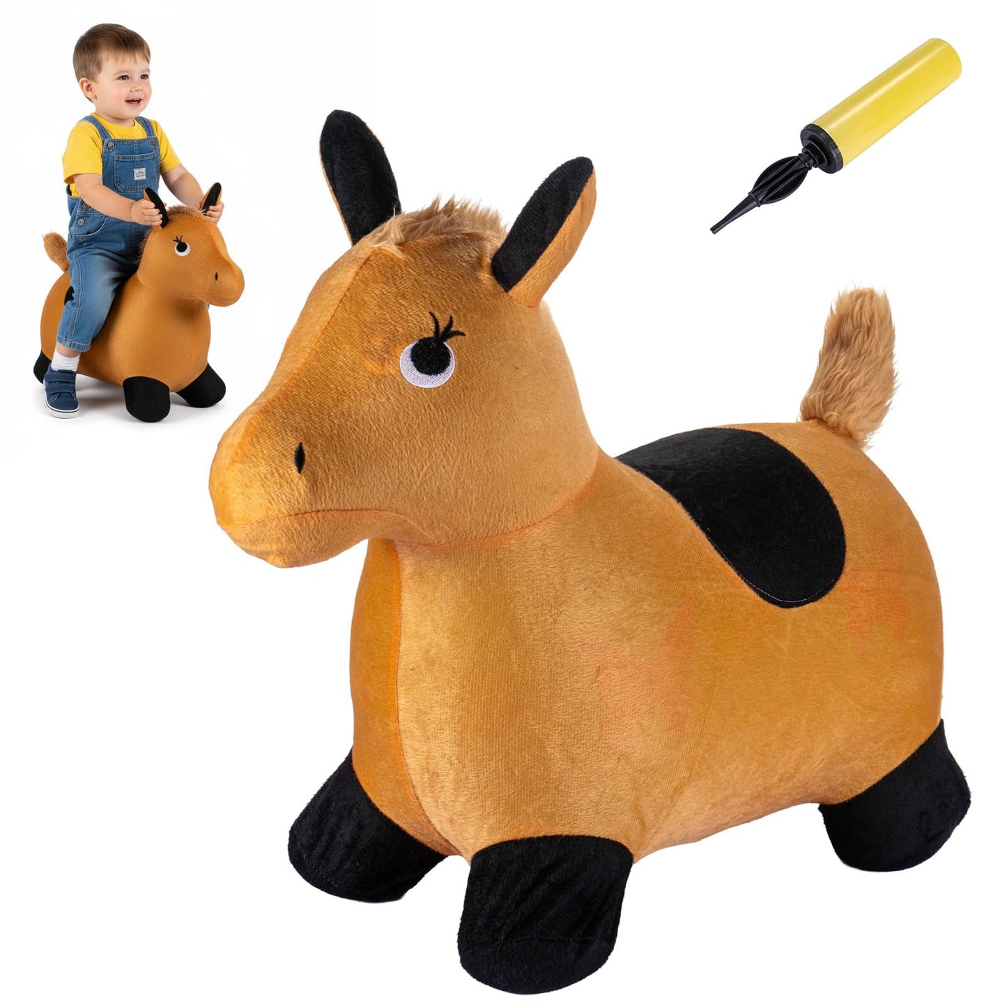 Willingfun Bouncy Horse for Kids, Plush Bouncy Pals, Ride on Toys for Toddlers, Bouncing Toy Hopper Toy, Toys and Gifts for Boys and Girls Aged 2, 3, 4, 5
