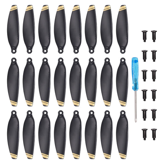 MECCANIXITY Mini 2 Drone Propellers Drone Blades Propellers Black Golden with Screwdriver/Screw, Quick-Release, Low-Noise Propeller for DJI Mini 2 Drone, Quadcopter, Pack of 24