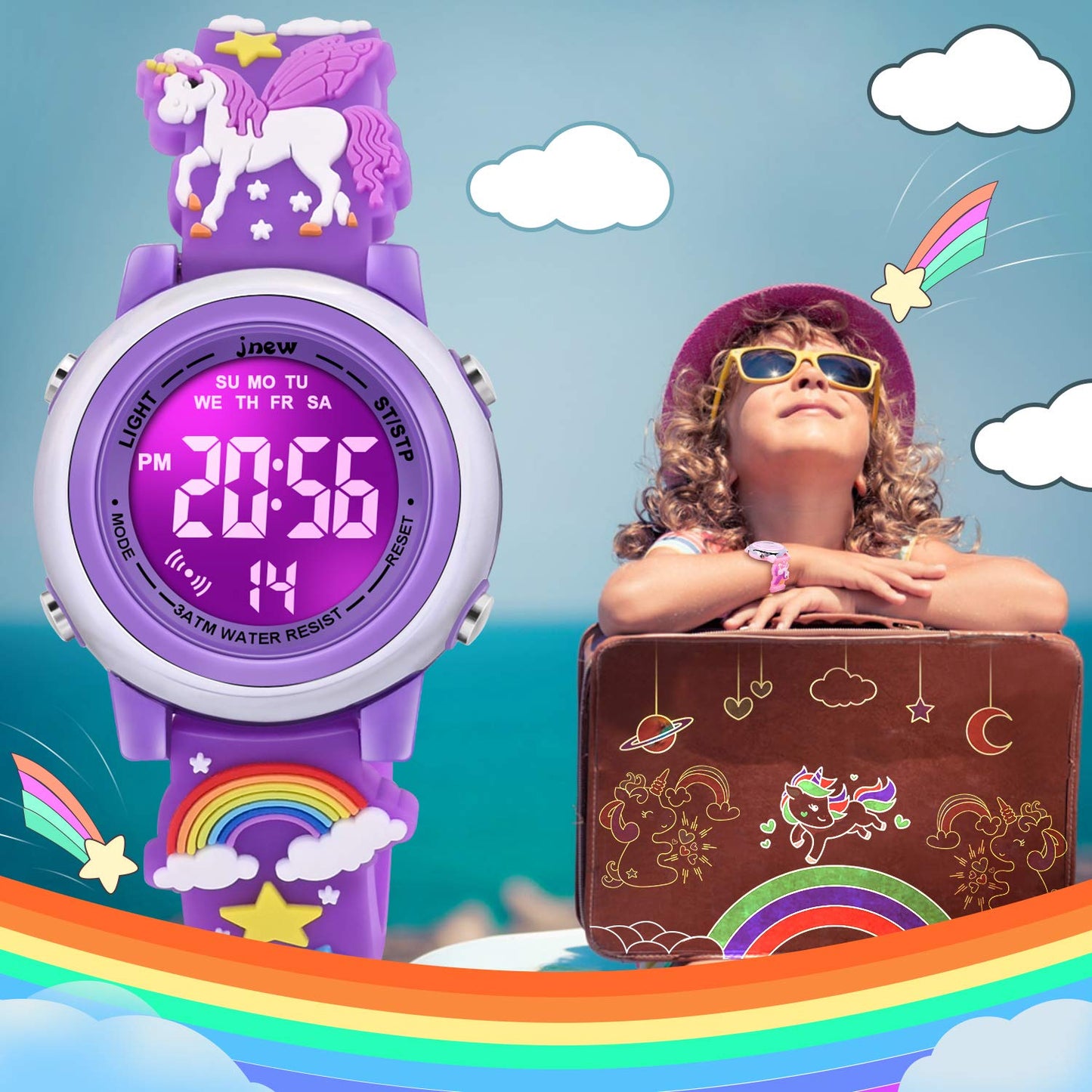 VAPCUFF Kids Toys Age 3-8, Toddler Watches for Girls - Unicorn Purple Xmas Gift