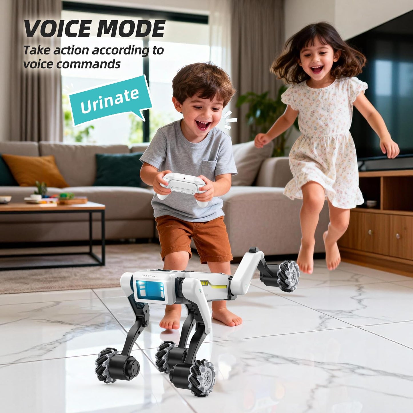 WEACFUS Smart Robot Dog for Kids, 30+ Bionic Actions, Voice & Remote Control, Programmable Moves, All-Terrain Stunt Pet Toy, Robotic Dog Toy for Boys Ages 5 6 7 8 9 10+ Birthday Gifts