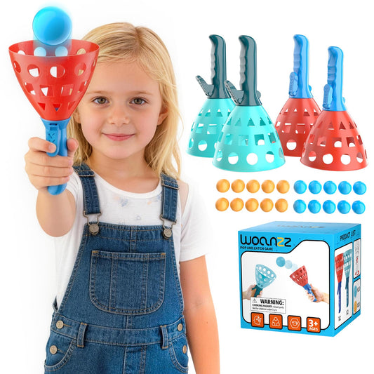WOANZZ Pop Pass Catch Ball Game - Outdoor & Indoor Sport Toy for Kids Ages 3-5-7 4-8-12 Toss & Catch Game Set Pool Beach Lawn for Boys Girls Family Friends Yard Party Fun
