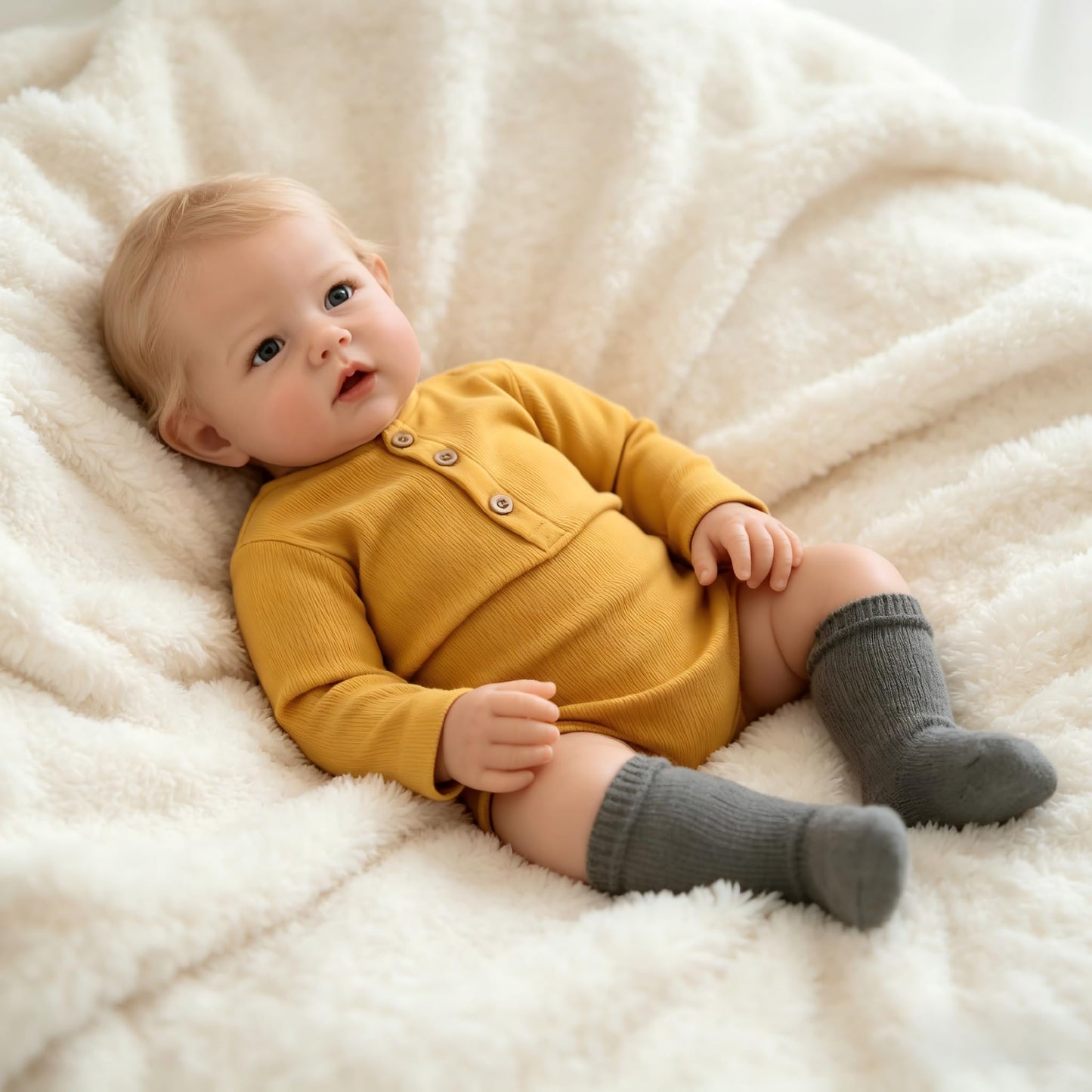 Pinky Reborn Full Body Vinyl Reborn Baby Dolls Realistic 20 Inch 50 cm Boy Soft Real Life Looking Baby Dolls with Hair Babies Anatomically Correct for Kid 3+