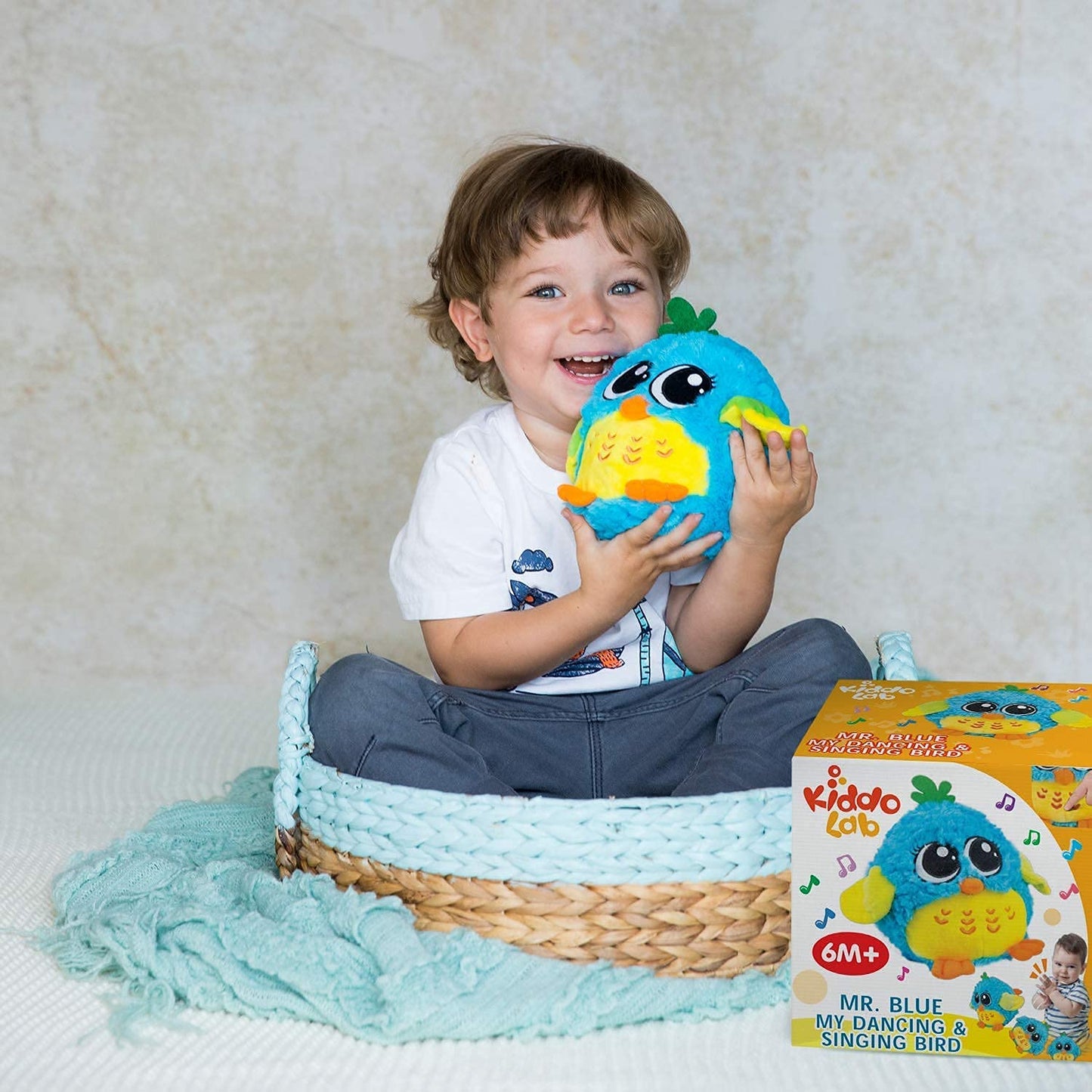 KiddoLab Baby Toys 6-12 Months & Up - 'Mr. Blue' Dancing & Singing Bird - Sound & Touch Activated Musical Toy for Boys & Girls - Ideal Gift for Infants, Babies & Toddlers
