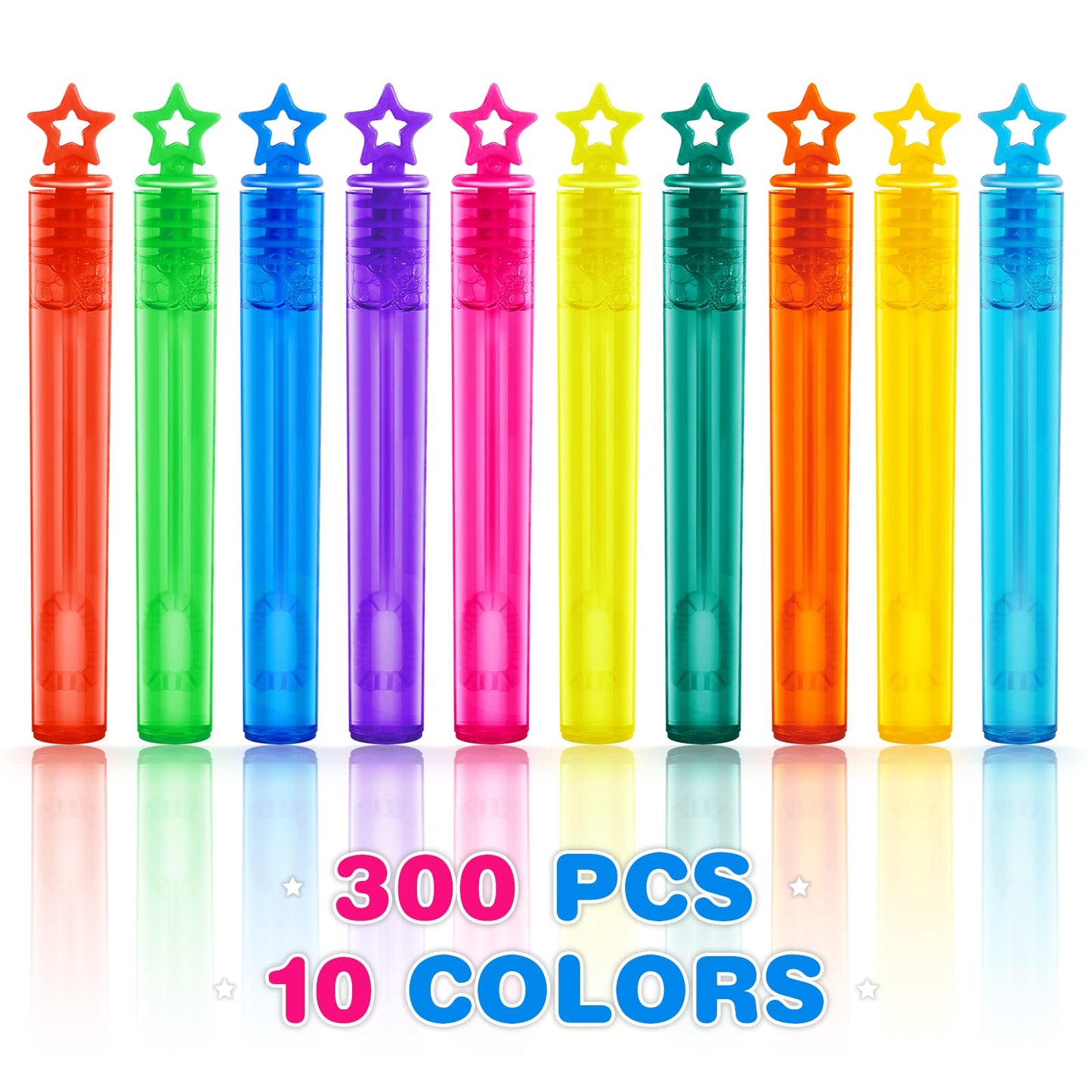 300 Pieces Mini Bubble Wands,Bubble Party Favors Assortment Toys for Kids,Themed Birthday, Halloween, Goodie Bags, Carnival Prizes, Wedding, Bubble Maker Toys for Kids,Outdoor Gifts for Girls & Boys