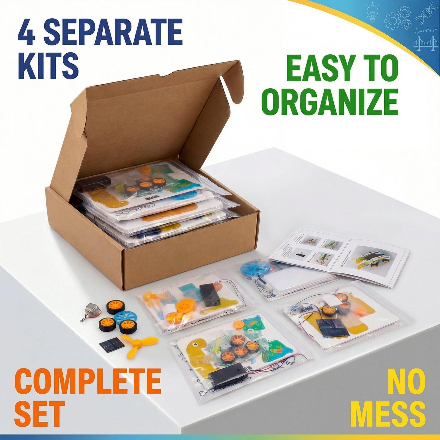 STEM Building Toys for Kids Ages 8-12 | 4-in-1 Science Kit Build DIY Engineering Projects | Educational Toys Gift for Boys & Girls Age 8 9 10 11 12 Year Old