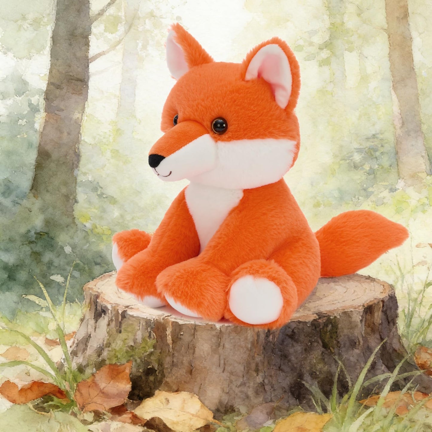 MaoGoLan 5 Pcs Woodland Animals Bulk Stuffed Woodland Toys Baby Shower Party Decorations, 8'' Grizzly Bear Deer Fox Raccoon Red Panda Forest Party Favors Gifts Mother's Day
