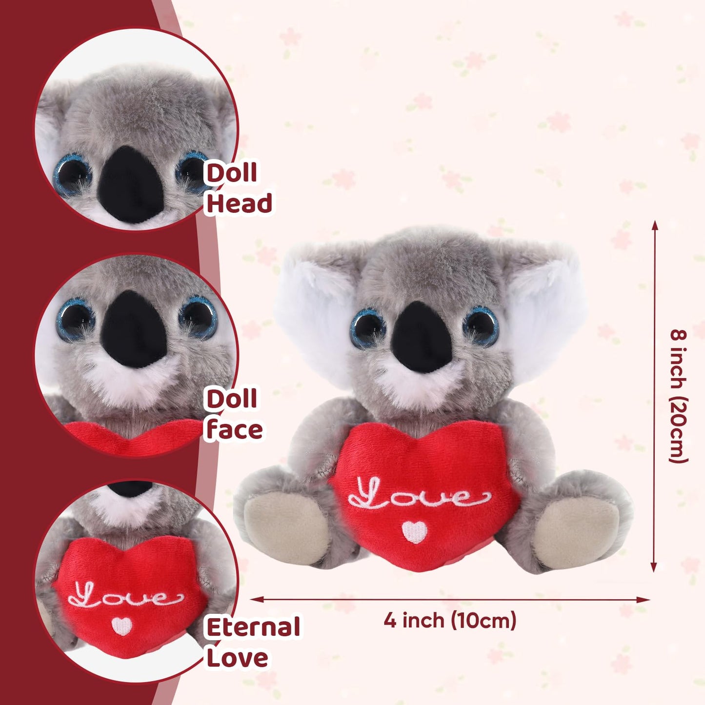 Sew Butiful Plush Koala -Birthday Gift - for Couples or Kids - for Him - for Her - Amor - Te Amo - Koala Love - Koala Stuffed Animal
