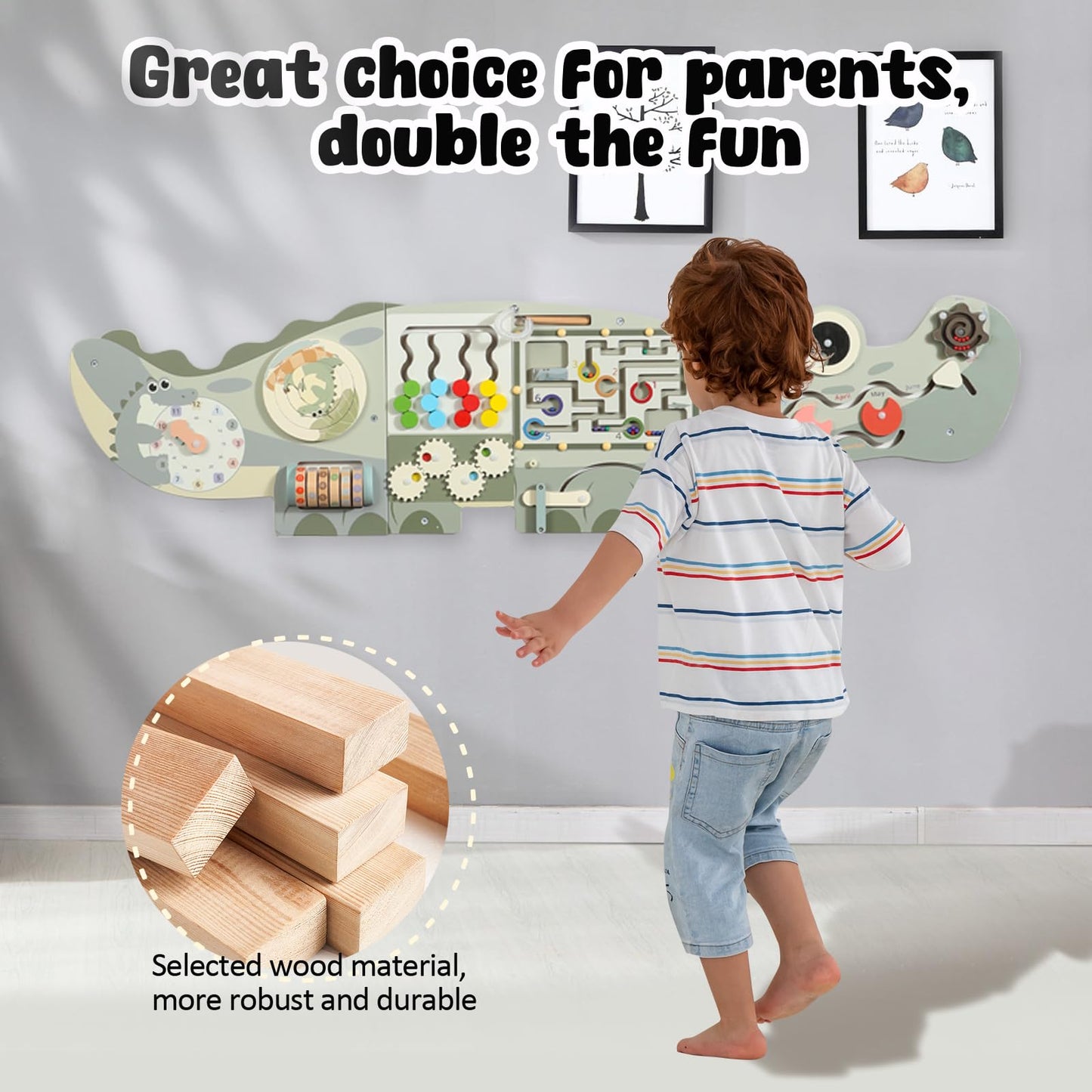 SHIERDU Sensory Wall Panel for Kids Activity Wall Busy Board Panels, Montessori Sensory Toys, Toddler Learning Activity Center