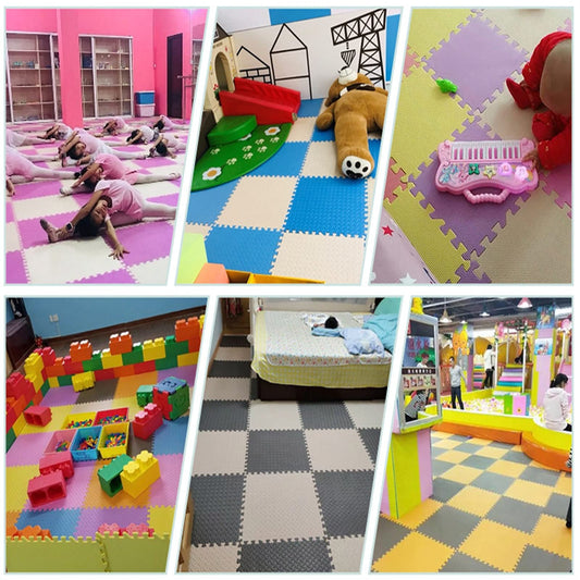 Soft Puzzle Jagsaw Foam Play Mat, Multi-Coloured and Interlocking Floor Tiles - for a Bright and Safe Baby and Kids’Play Area (Color : A, Size : 60x60x2.5cm-16pcs)