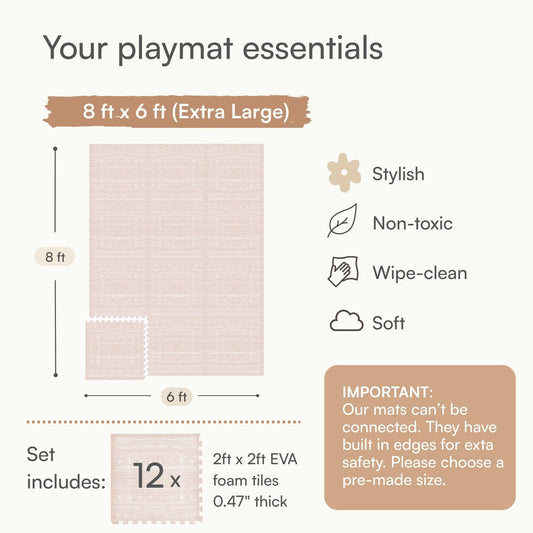 Lillefolk Baby Play Mat for Floor – 6x8ft Dusk | Soft Non Toxic Premium EVA Foam Tiles for Tummy Time, Crawling & Playroom – Waterproof Interlocking Floor Mat for Babies & Toddlers (12 Tiles)