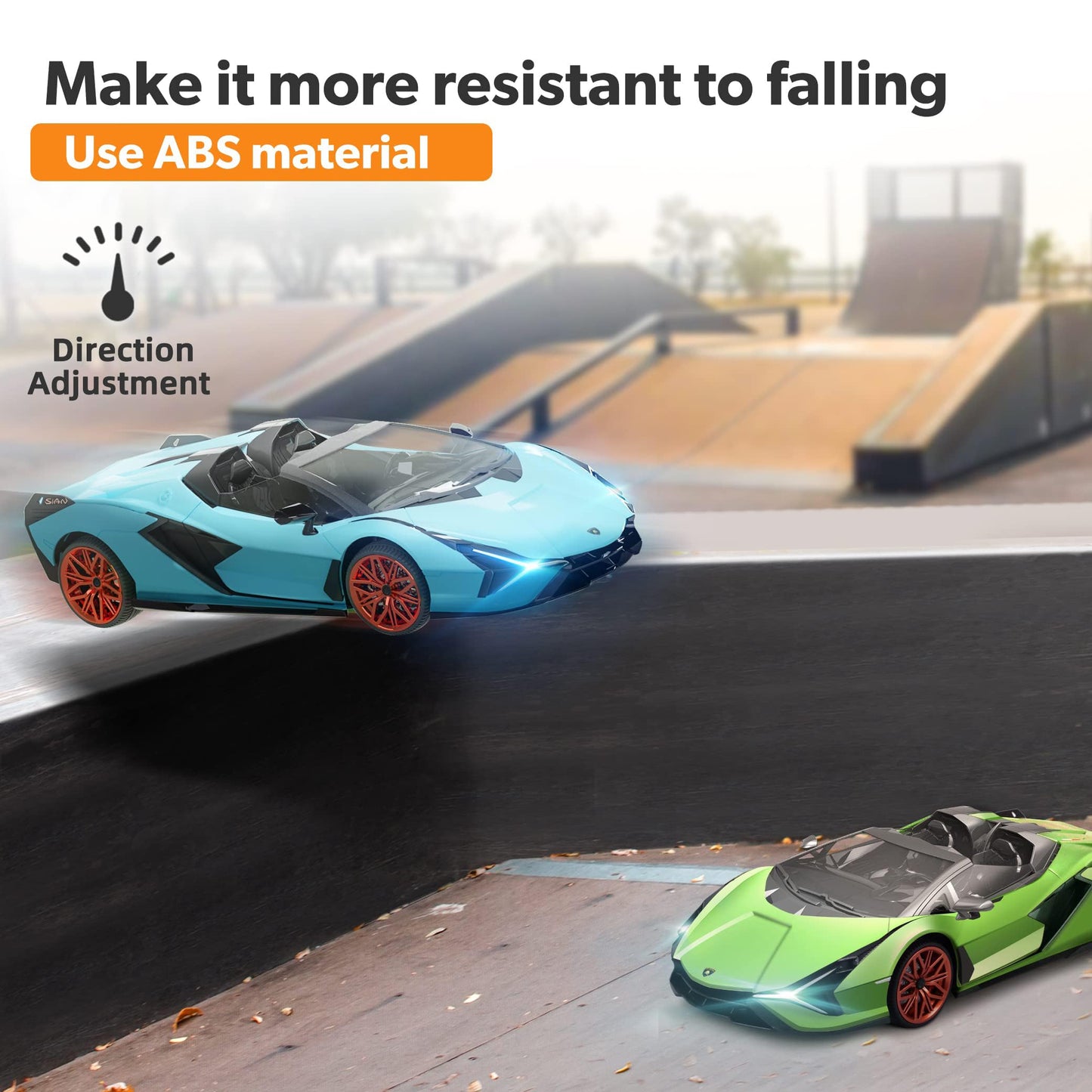 MIEBELY Lamborghini Remote Control Car, 1:12 Scale Lambo Rc Cars 7.4V 900mAh Officially Licensed 12Km/h Fast Toy Car with Led Light 2.4Ghz Model Car for Adults Boys Girls Birthday Ideas Gift - Green