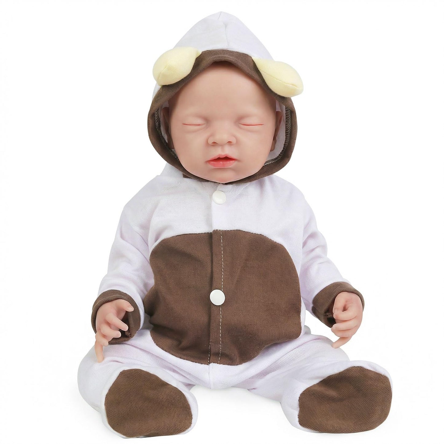 Vollence 18 inch Sleeping Silicone Baby Dolls Girl Weighted 6.56 lb,[NOT Vinyl],Silicone Full Body Reborn Lifelike Realistic Real Life Newborn Soft Babies Gift with Feeding Accessories for Kids Age 3+