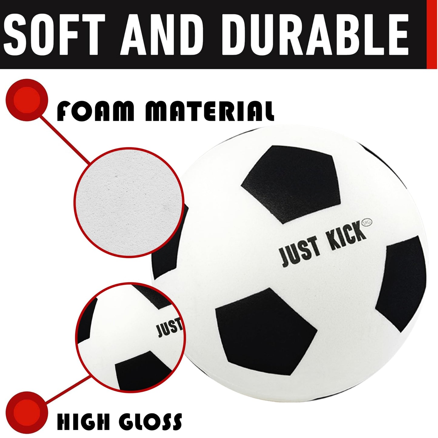 SRG Silent Foam Soccer Ball Size 5 – Indoor Soft Soccer Training Ball, Quiet Lightweight Foam Ball for Dribbling & Footwork Practice, Noise-Free House Ball Gift in Premium Box