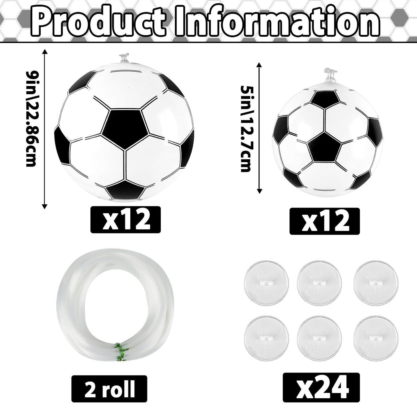 24 Pcs Inflatable Mini Soccer Balls Soccer Party Decorations Small Soccer Balls with Hanging Rope Hooks Summer Swimming Pool Beach Ball Water Games Blow up Sport Toys Beach Birthday Party Decorations