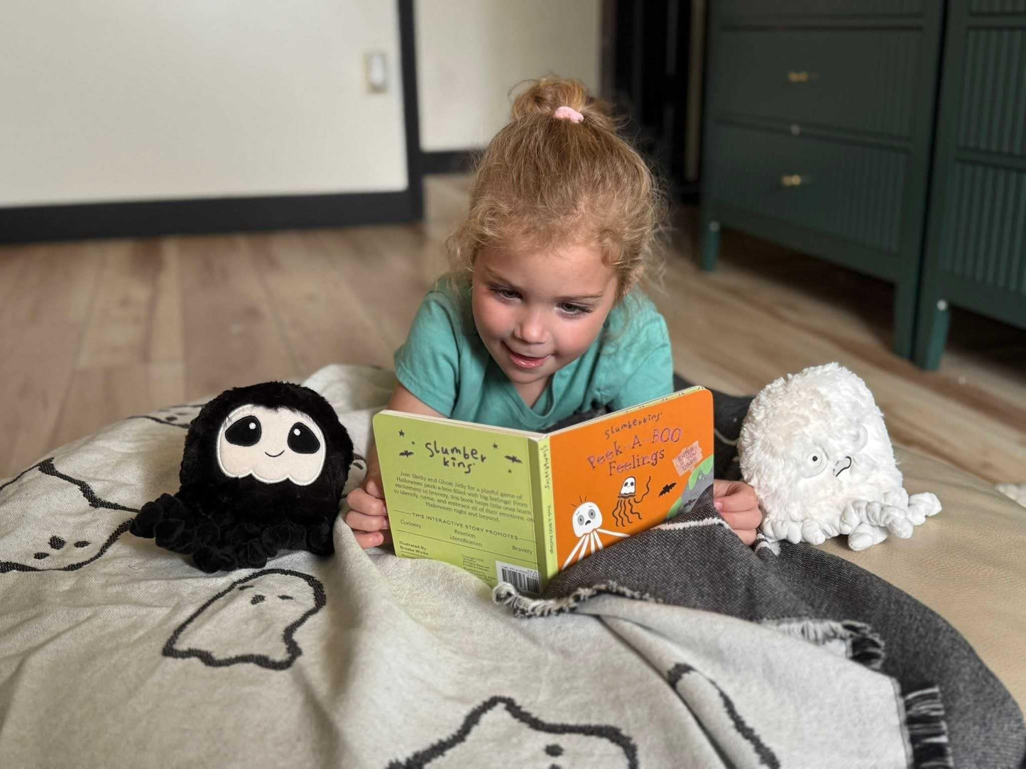 Slumberkins Peek-A-Boo Feelings Jellyfish Set - Promotes Emotion Identification, Curiosity & Bravery - Includes Board Book & 2 Limited Edition Jellyfish Mini Plush Toys