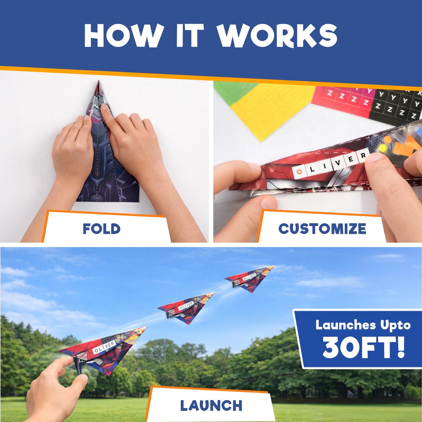 Doctor Jupiter My First Paper Airplane Book Kit for Kids Ages 4+ | Travel Toy Activities for 6-7-8-9-10 Year Old Boys & Girls | Make & Fly 50+ Paper Airplanes with 500+ Stickers