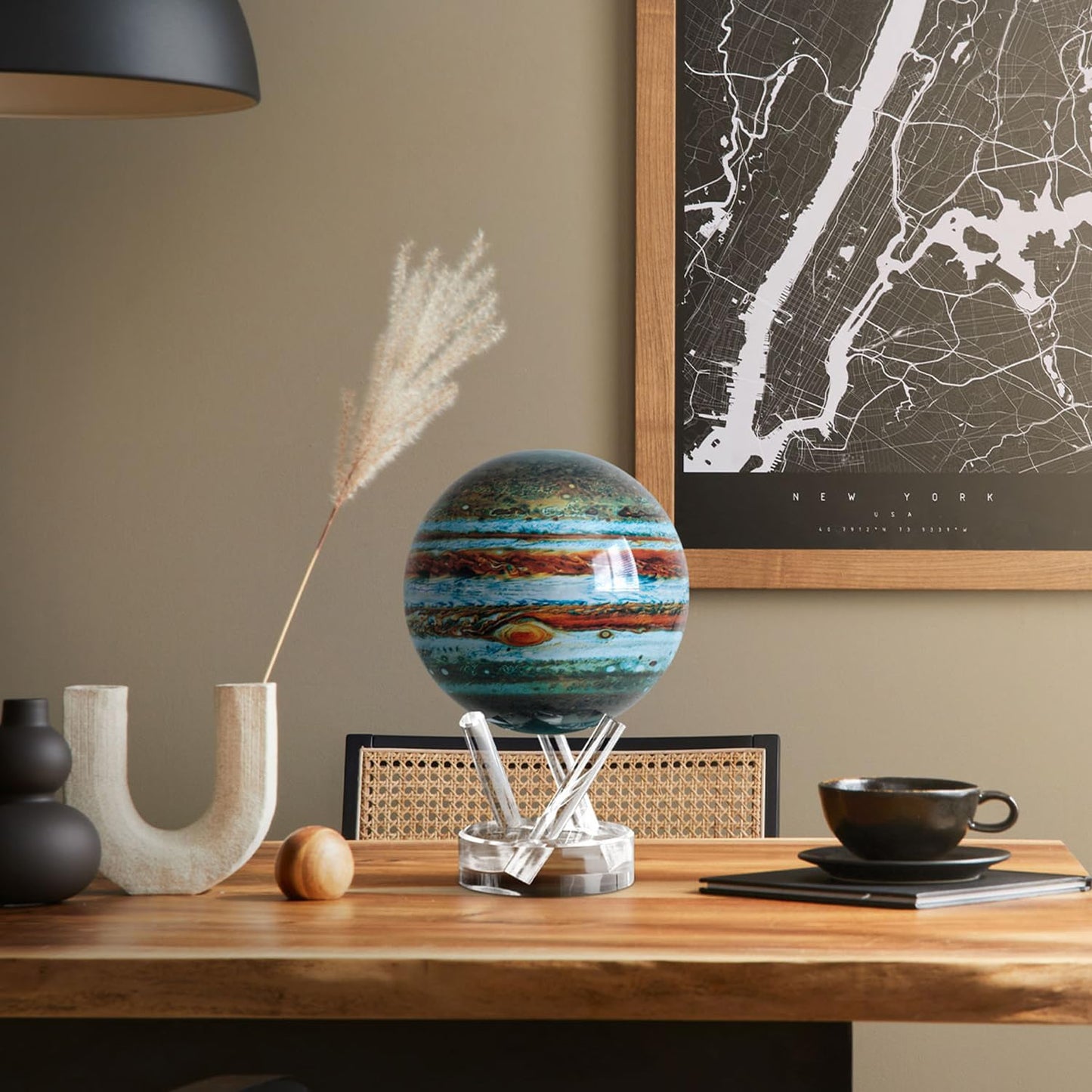 MOVA Globe - Jupiter Classic (4.5") | Solar-Powered Rotating Planet Display for Desk or Shelf | No Batteries or Wires | Floating-Style Space Decor