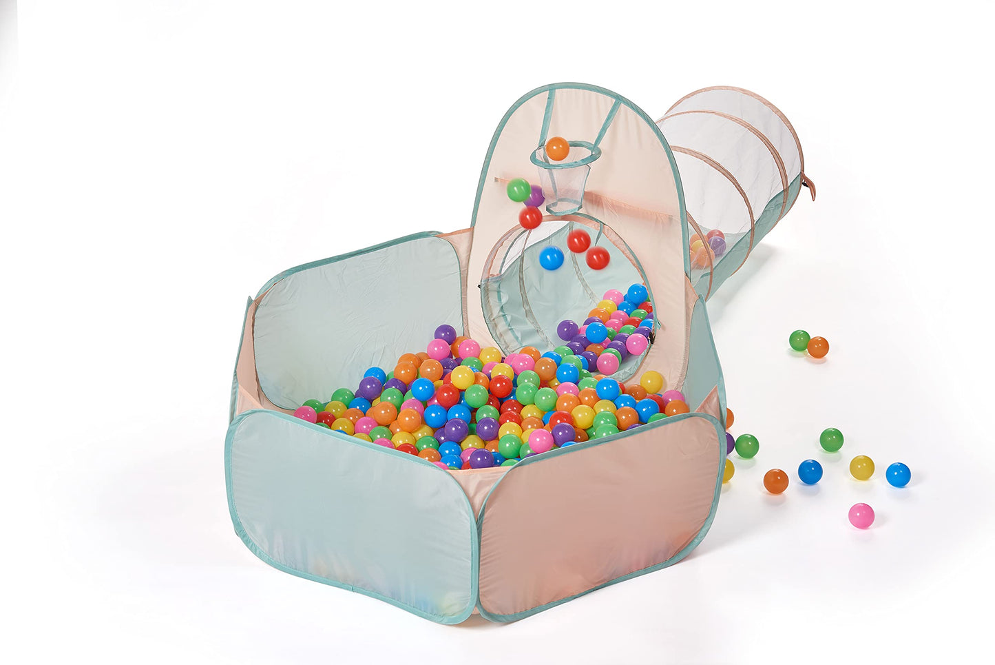 UTEX 3 in 1 Pop Up Play Tent with Tunnel, Ball Pit for Kids, Boys, Girls, Babies and Toddlers, Indoor/Outdoor Playhouse