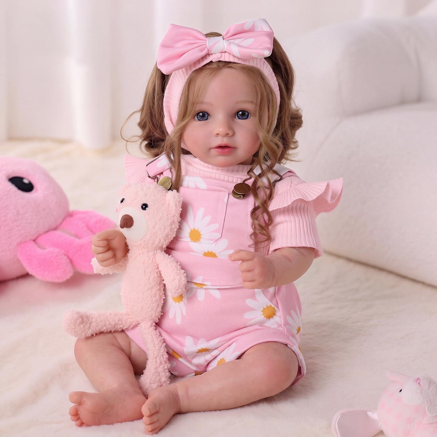 BABESIDE Reborn Baby Dolls, 20Inch Soft Cloth Body Realistic Baby Doll w/Rooted Hair and Open Eye Reborn Doll for Girls Real Life Baby Dolls Perfect for Kids Ages 3+, Playtime and Collection