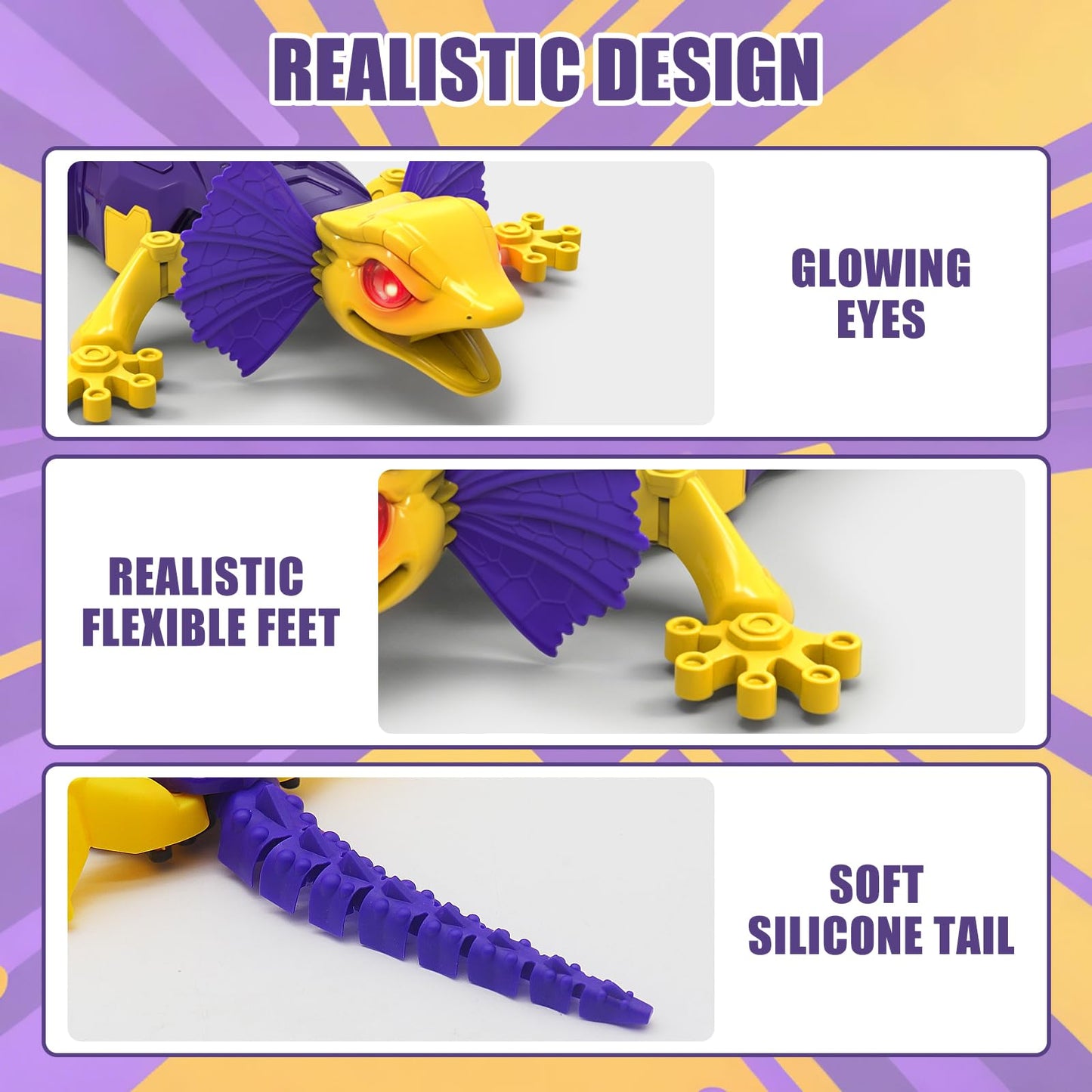 Fistone RC Wall Crawler Gecko, Glow in The Dark Lizard, Rechargeable Remote Control Robot Fun Kids Toys