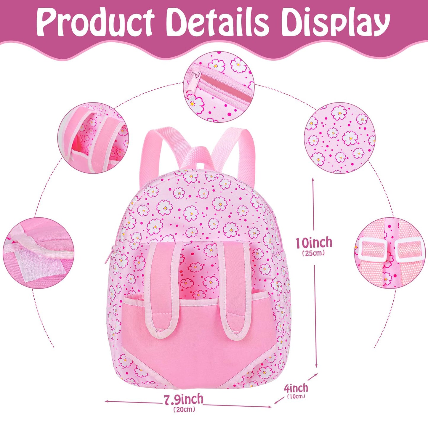 UZIDBTO 12 Inch Baby Dolls with Backpack Carrier Can Store Doll Clothes and Accessories,12" Reborn Baby Doll Set in Gift Box with Feeding Bottle Nipple Diaper for Kids Toddler Age 3+