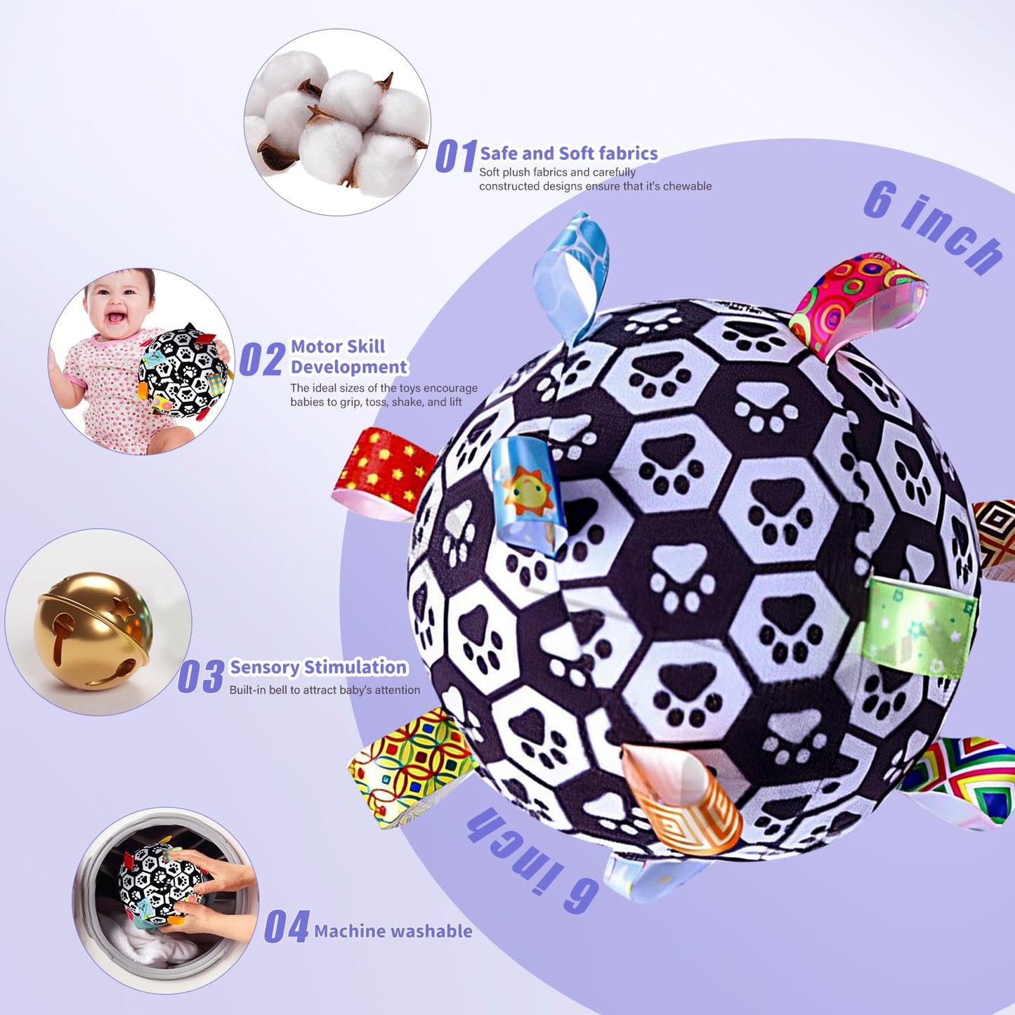 Black and White Sensory Toys for Babies, Montessori High Contrast Newborn Toys for 0-6-12M Baby Brain Development Early Learning Newborn Brain Development Toddlers Kids Gifts