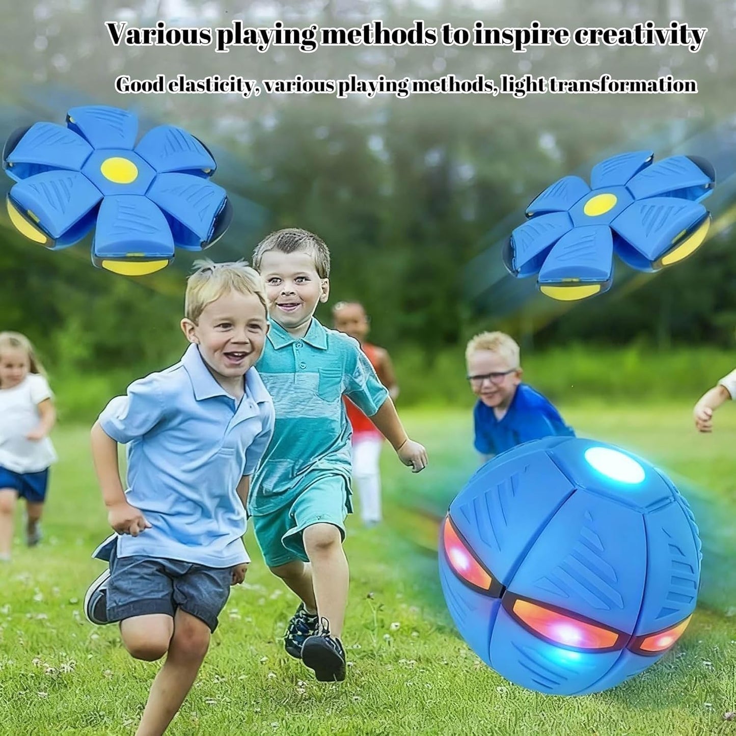 AITIDE Magic Bouncing Ball, Magic Bouncing Ball with 6 Light, Dual Form Freely Switchable, Parent-Child Interaction Suitable for Indoor & Outdoor Use (Light Pink)