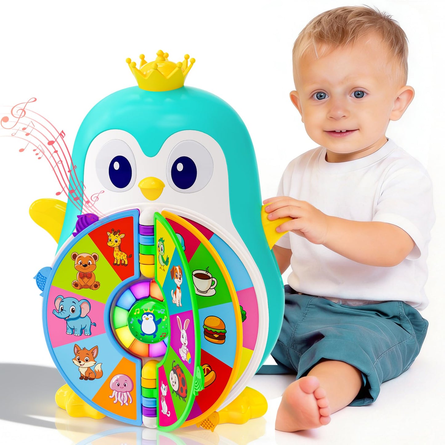 Toys for 1 Year Old Boy, Musical Penguin Learning Toy for Toddlers 1-3, Interactive Educational Toy with Lights & Sounds, First Birthday Gifts for 1 2 Year Old Boys Girls, Baby Toys 12-18 Months