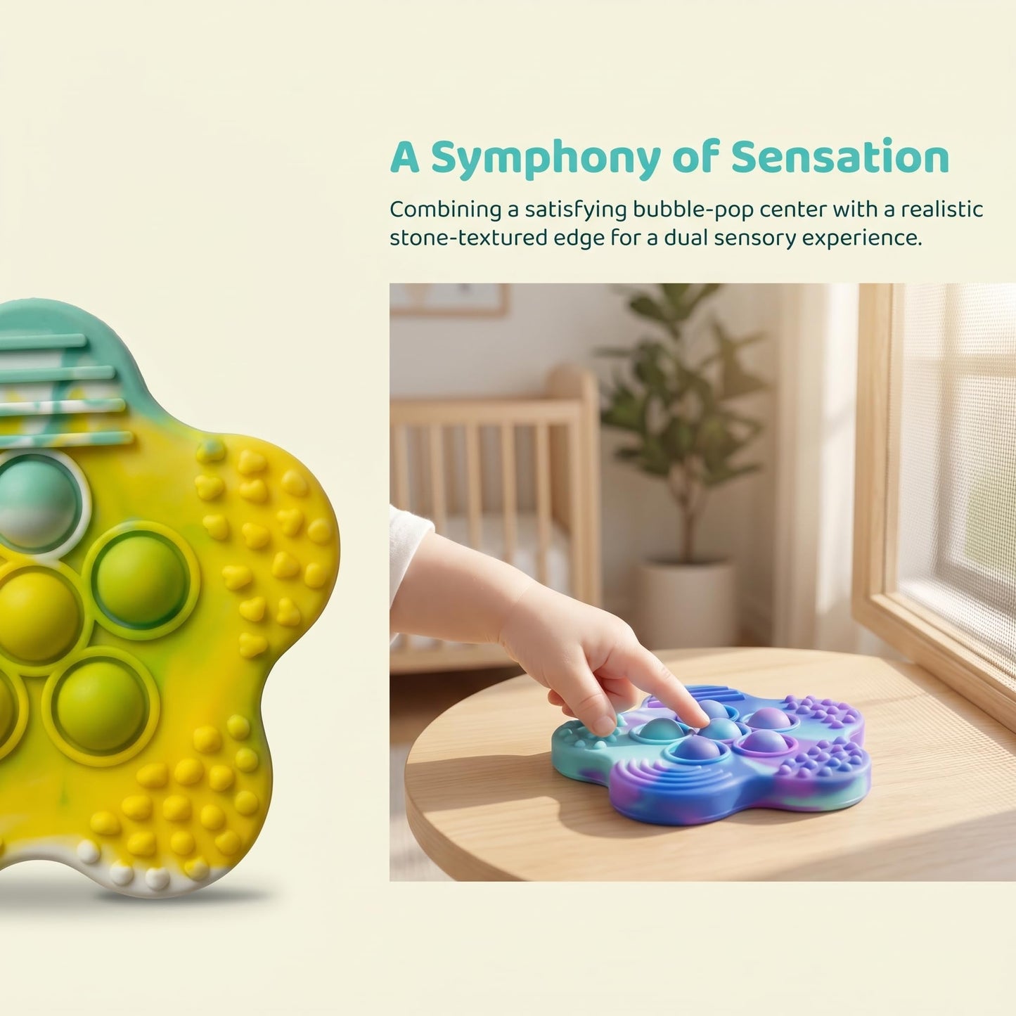 12Pcs Mini RandomColor Pop Fidget Toys Set - Dual Function Sensory Stone Texture Center with Bubbles, Premium Silicone Fidget Set Autism Stress Relief,Calming Toys forStudents, Birthday Party Favors