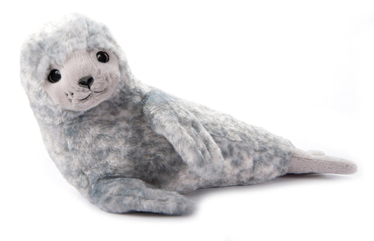 The Petting Zoo Harbor Seal Stuffed Animal Plushie, Gifts for Kids, Earth Keeperz Sealife Animals, Zoologee Grey Harbor Seal Plush Toy, 17 inches