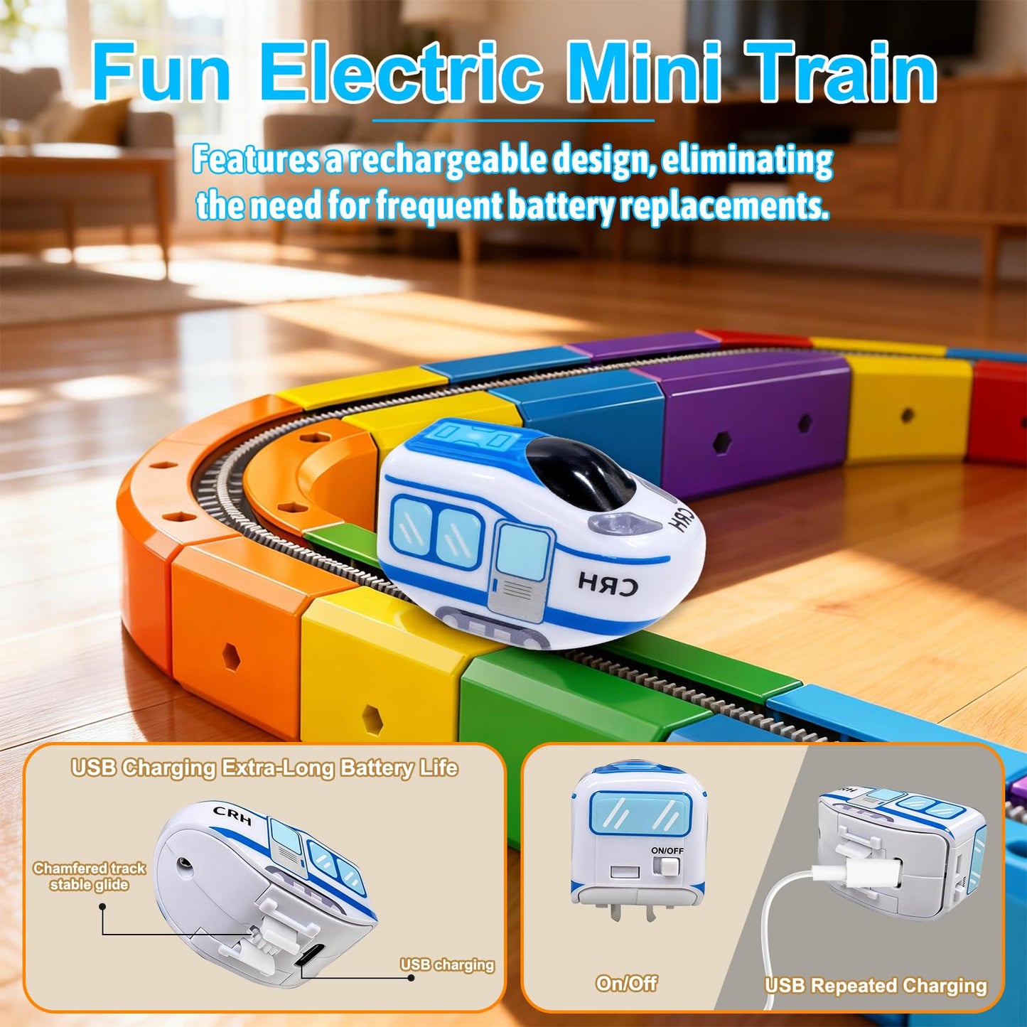 Electric Train Set for Kids, 81PCS Build 3D Racing Track Set with Electric Train, Traffic Signs, STEM Race Track Car Toy Suit for Kids, 3 4 5 6 7 8 Years Old Boys & Girls Birthday