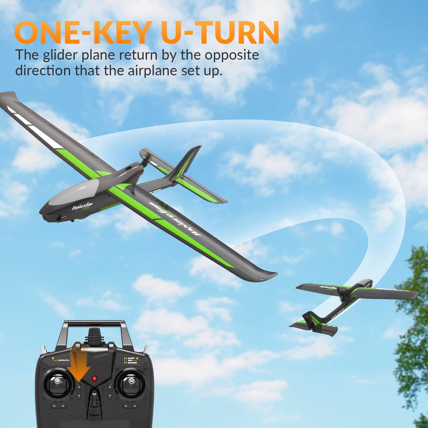 RC Plane with Aileron RTF 4 Channel Remote Control Airplane Ready to Fly Ranger600 Stunt 4CH Glider RC Airplane for Beginners Adults with 6-Gyro Xpilot Stabilization System & One Key Aerobatic