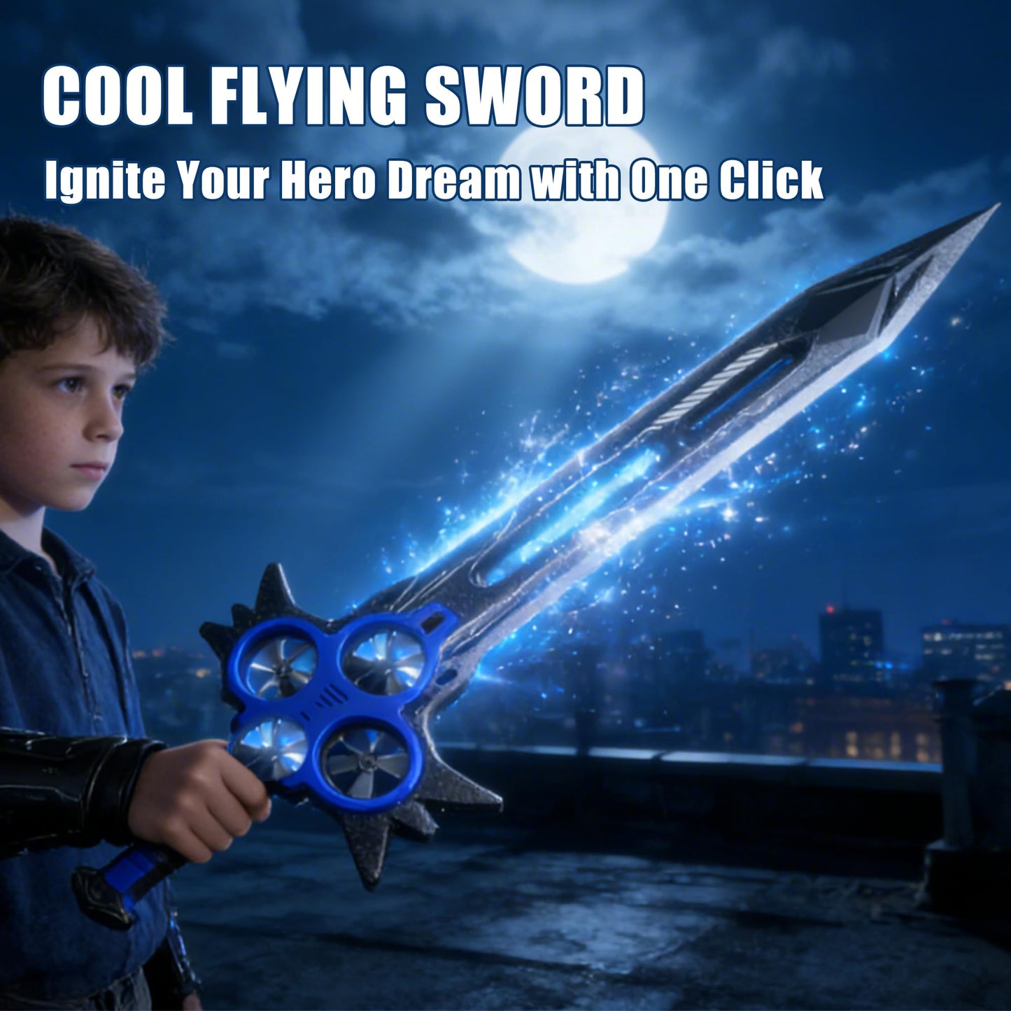 Virellia Flying Sword RC Airplane, Flying Dagger Remote Control Airplane Drone for Kids Adults 8-16, Gesture Control Planes with 360° Flip Fighter Jet Toy, Stunt Roll, Gifts for Kids Boys Girls, Large