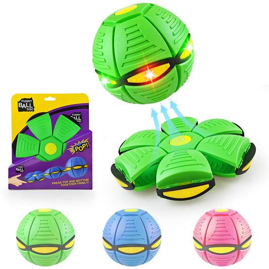 Kikkavo Magic Bouncing Ball 6-Light Dual Form – Pop up, Meta Ball Metaball Transforming Design – Flying Saucer Bouncy – Interactive Bouncing Balls for Parent-Child Interaction – Gift Pack –Green