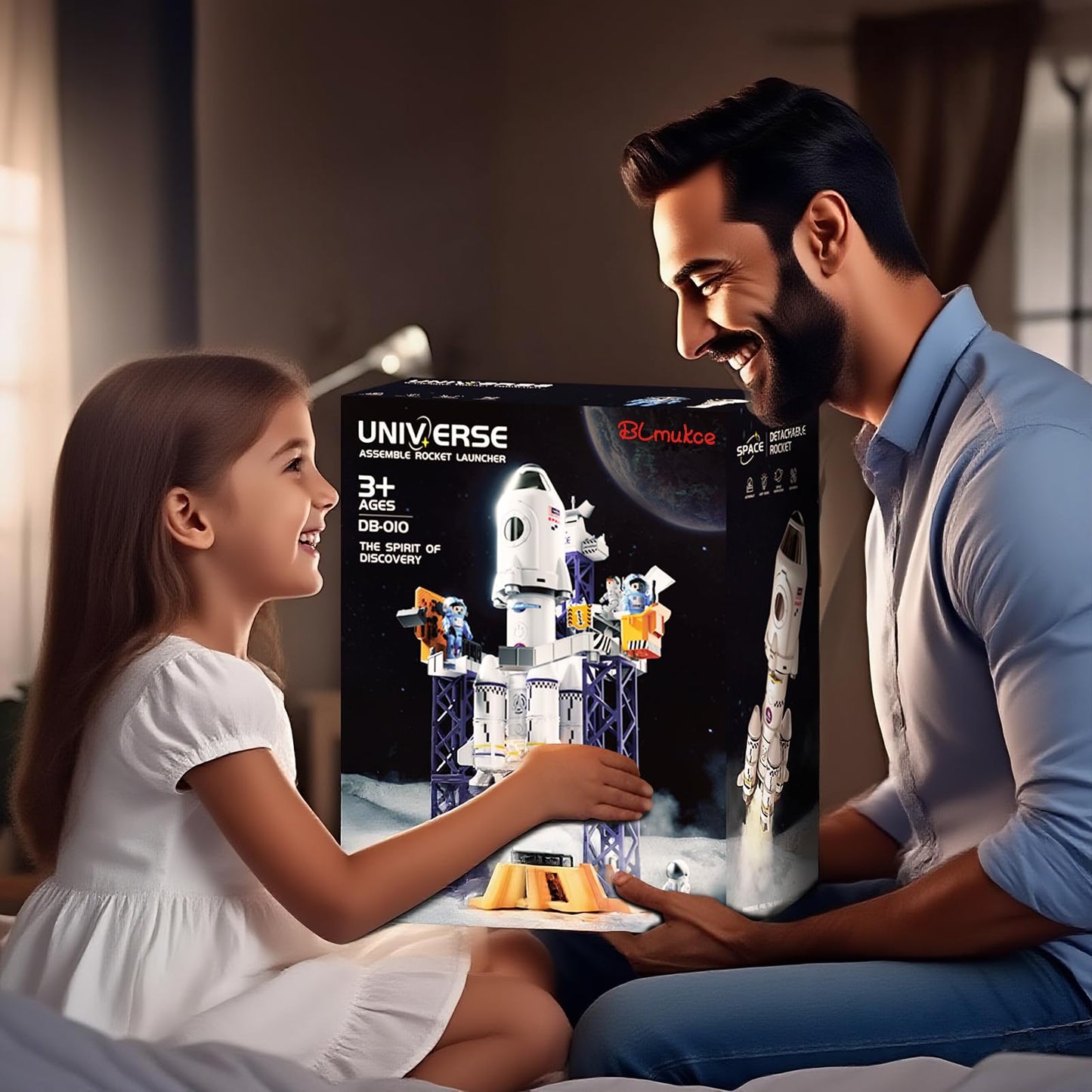 BLmukce Space Rocket Toys for Kids 3 4 5 6 7 8 Year Old Boys, Kids Spaceship and Rocket with Astronauts Figures and Rocket Launcher for Indoor Outdoor, Birthday Toy for Boys Girls Age 3-5