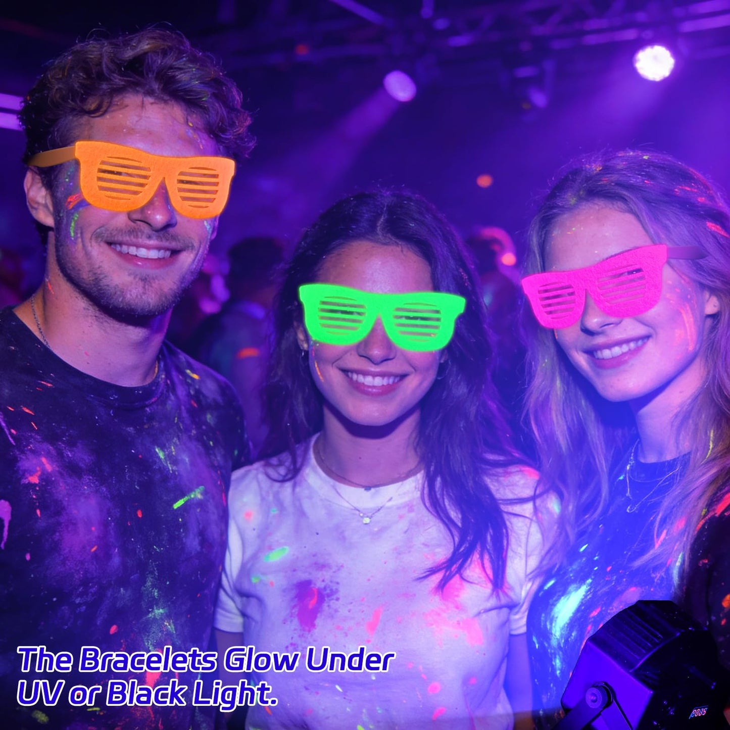 Mega-L 12 Pcs Glow in The Dark Glasses, Glow in The Dark Party Supplies, Neon Fluorescent Blacklight Eyeglasses Party Favors, Glow Photo Booth Props Eyewear Accessories for Women, Men, Adult Halloween