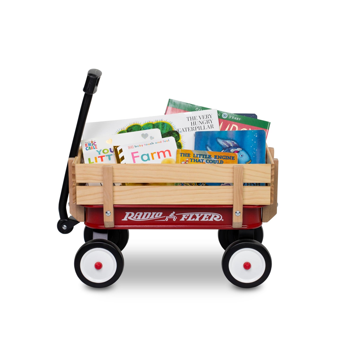 Radio Flyer Mini Steel and Wood Wagon for Kids, 19" Toy Wagon for Kids Aged 1.5+, Play-Size Version of the Classic, Durable Rolling Wheels, Working Handle, for Toys, Crafts & Gift Displays