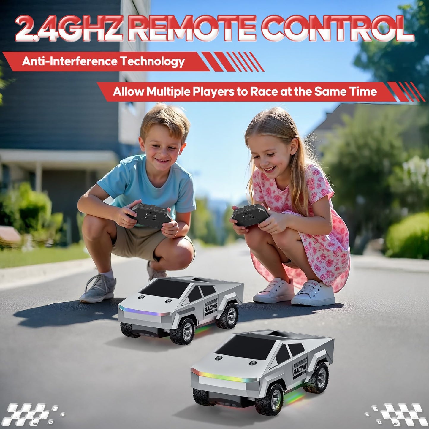 ValueTalks 1:24 RC Car Toys, All Terrain High Speed 2WD RC Truck with Light and Loadspace, 2.4GHz Off-Road Vehicles Remote Control Car, Electric Vehicle Toys Gift for Boys Girls Age 3+
