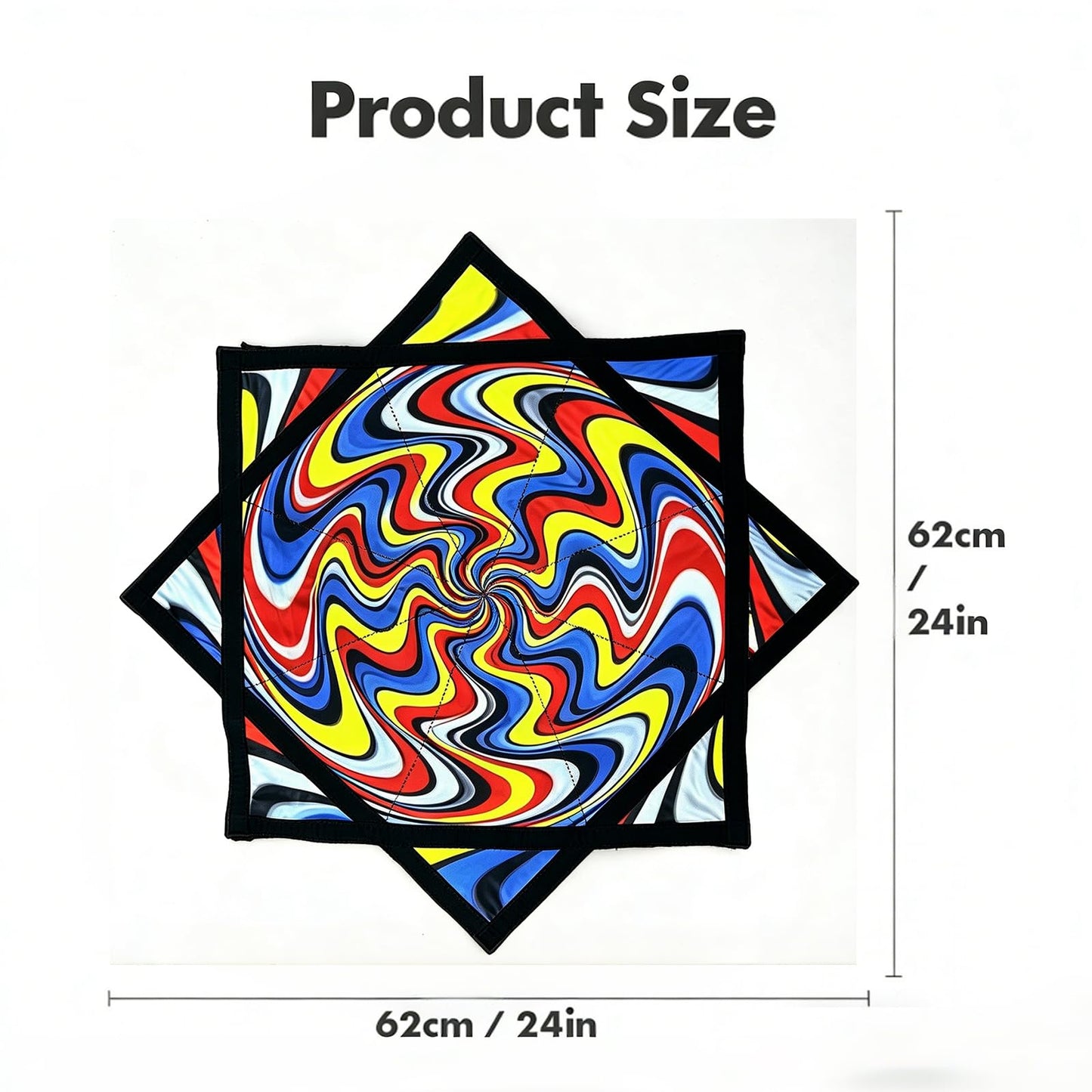 Bailitoy 24 Inch Spinning Cloth Flow Star for Beginners to Advanced Easy to Spin & Do Tricks,Double-Sided Pattern for Juggling,Dance,Festival & Outdoor Play (Blue)