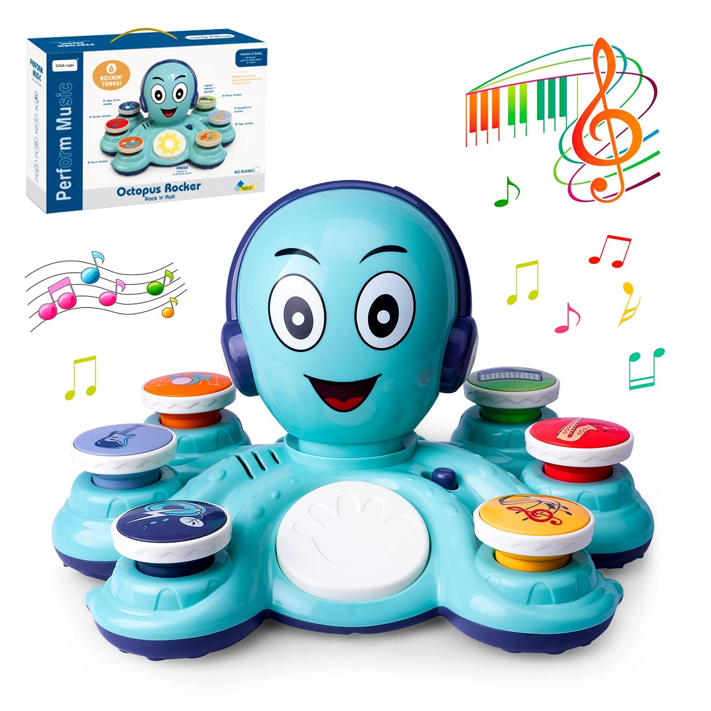 Baby Musical Toys Learning Toys for Toddlers, Octopus Music Toys, Preschooler Musical Educational Instruments Toy for Baby, Birthday Toys for Girls Boys