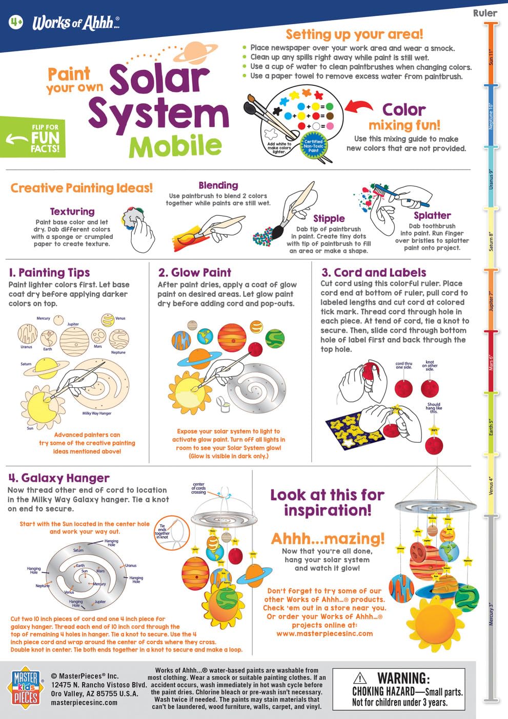 Works of Ahhh... Craft Set - Solar System Mobile Classic Wood Paint Kit