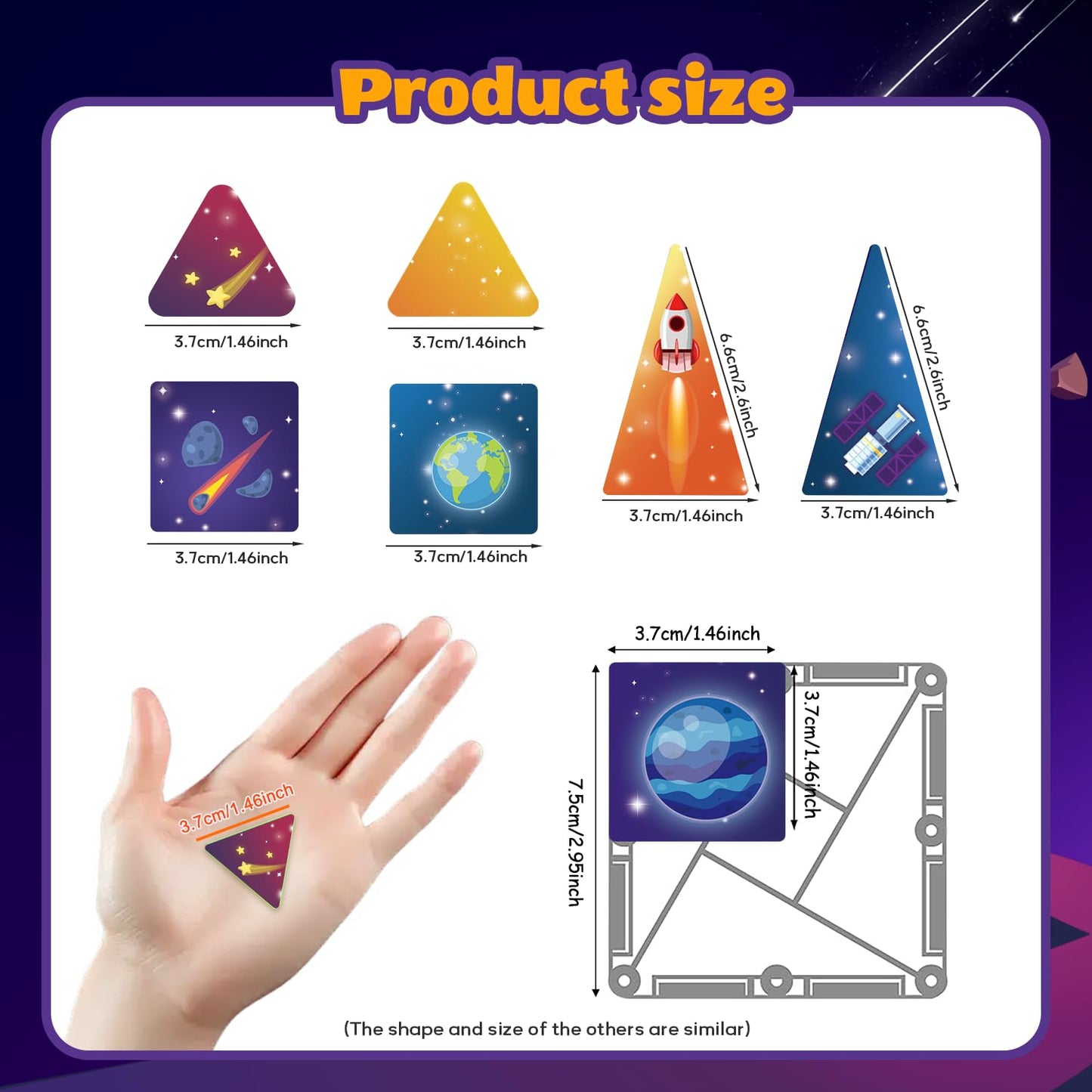 kocojrff Mini Magnetic Tiles Travel Set, 31Pcs STEM Travel Magnatiles with Metal Case, Space Theme Educational & Creative Magnet Tiles for Kids