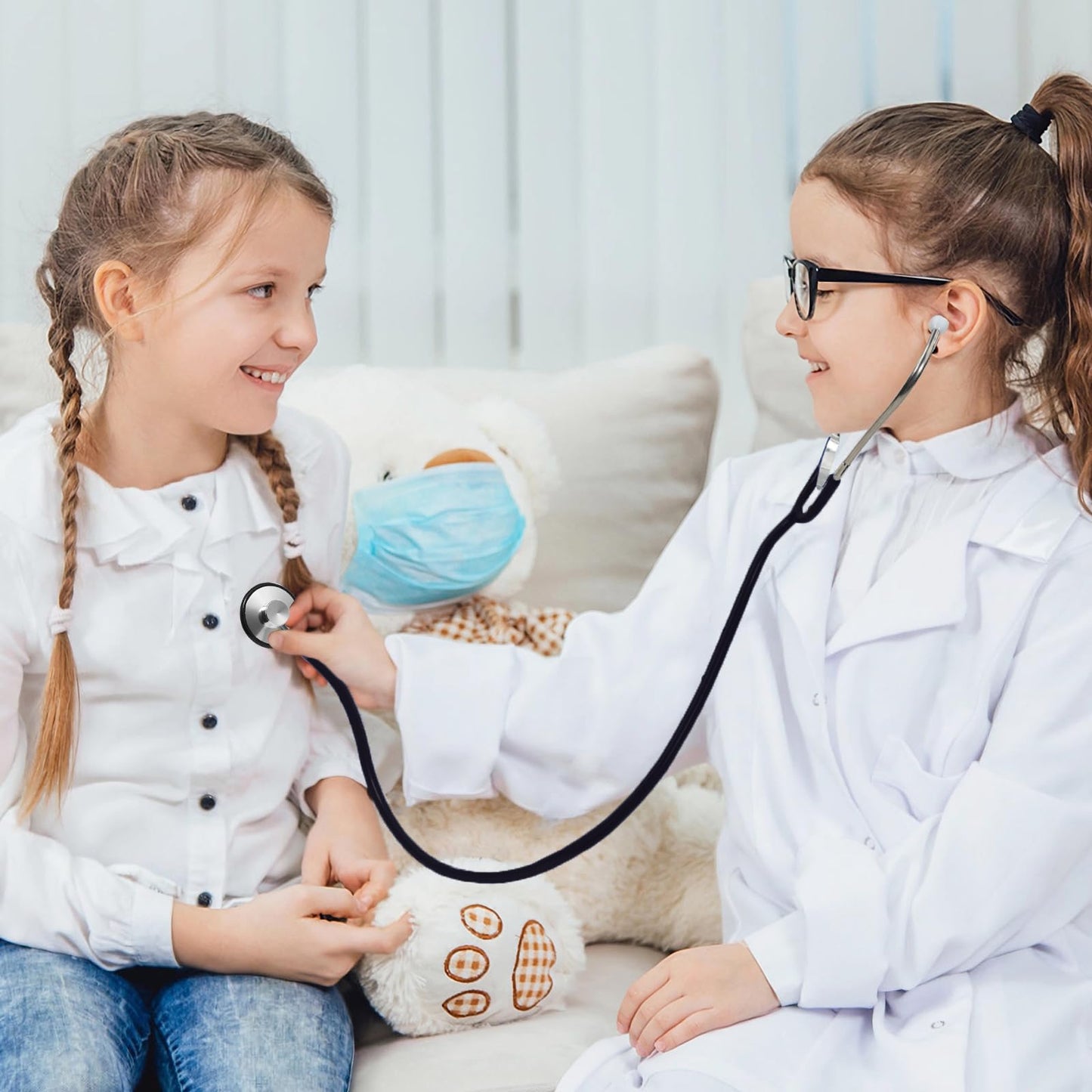 ERDOGLY Kids Stethoscope Toy, 2 Pack Real Working Nursing Stethoscope for Kids, Toy Medical Kit for Toddler, Boys, Girls Doctor Nurse Cosplay Costume Accessories
