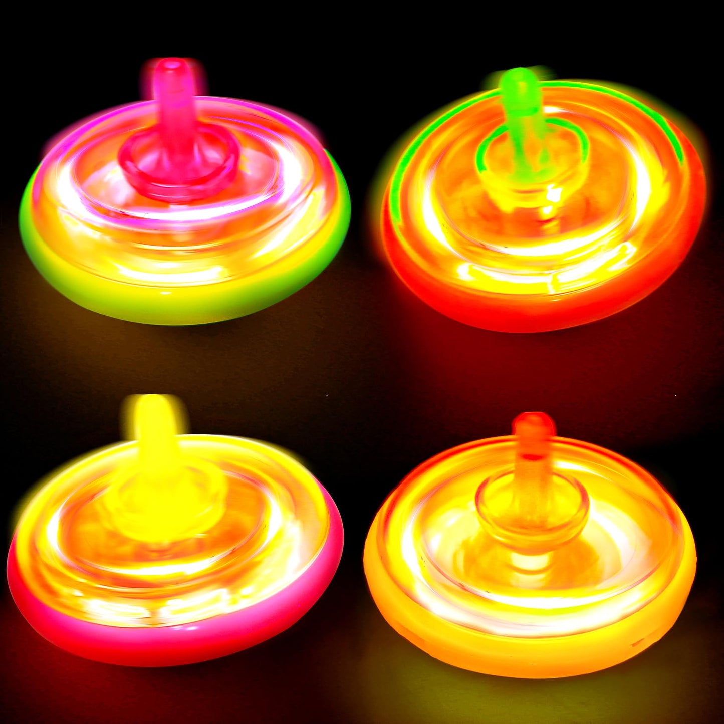 50Pcs Kid’s Light Up Spinning Tops Set, 4 Color Mixing, LED Flashing Tops, Bulk Toys, Christmas Party Favors, Halloween Prizes, School Classroom Rewards, Birthday Goodie Bag Fillers for Boys & Girls