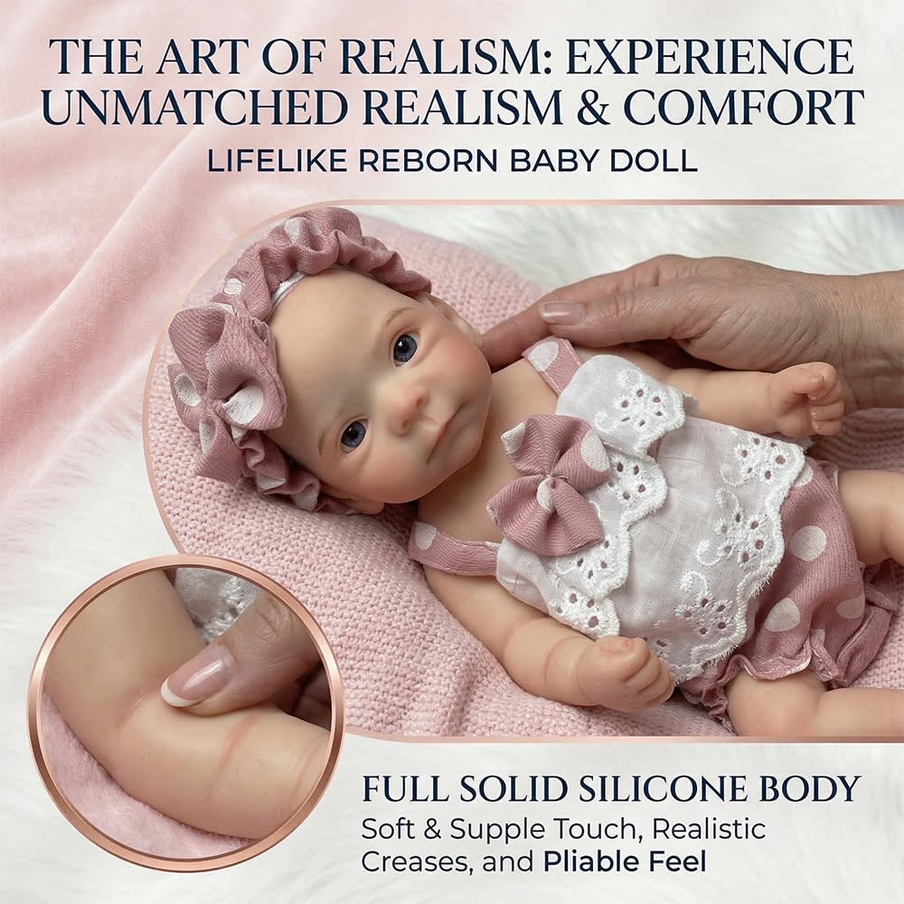 Aniiyy 10Inch Full Body Silicone Baby Dolls Can Open Mouth Silicone Reborn Newborn Girl Dolls that Look Real