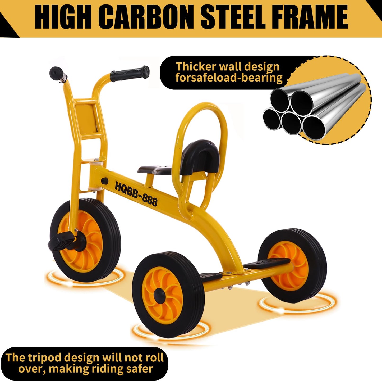 Kids Tricycle for Preschool Playground, Daycare Toddler Trike, Toddler Bikes for Riders Ages 2+, Outdoor Playground Equipment Tricycles