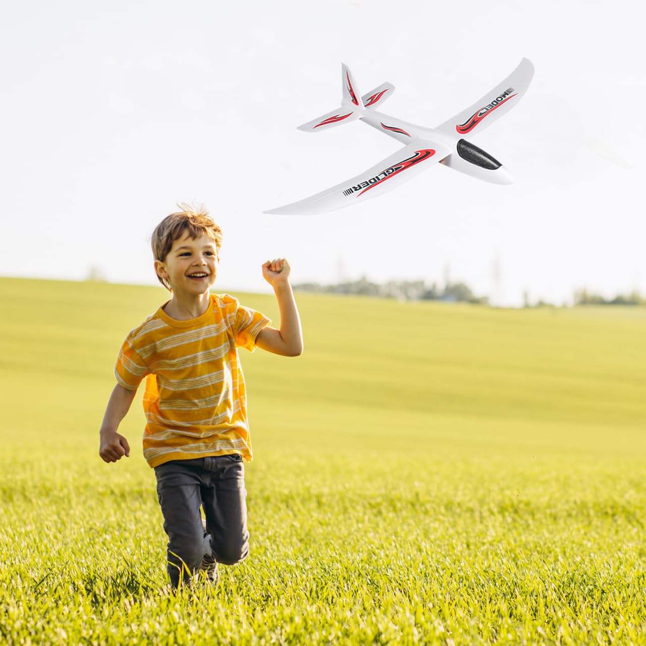 TOYANDONA Foam Glider Airplane Toys, 39 Inch Large Aircraft Hand Throwing Planes Throwing Model, Presents for 3 4 5 6 7 8 9 Years Old Boy, Outdoor Sport Toys Birthday Party Favors
