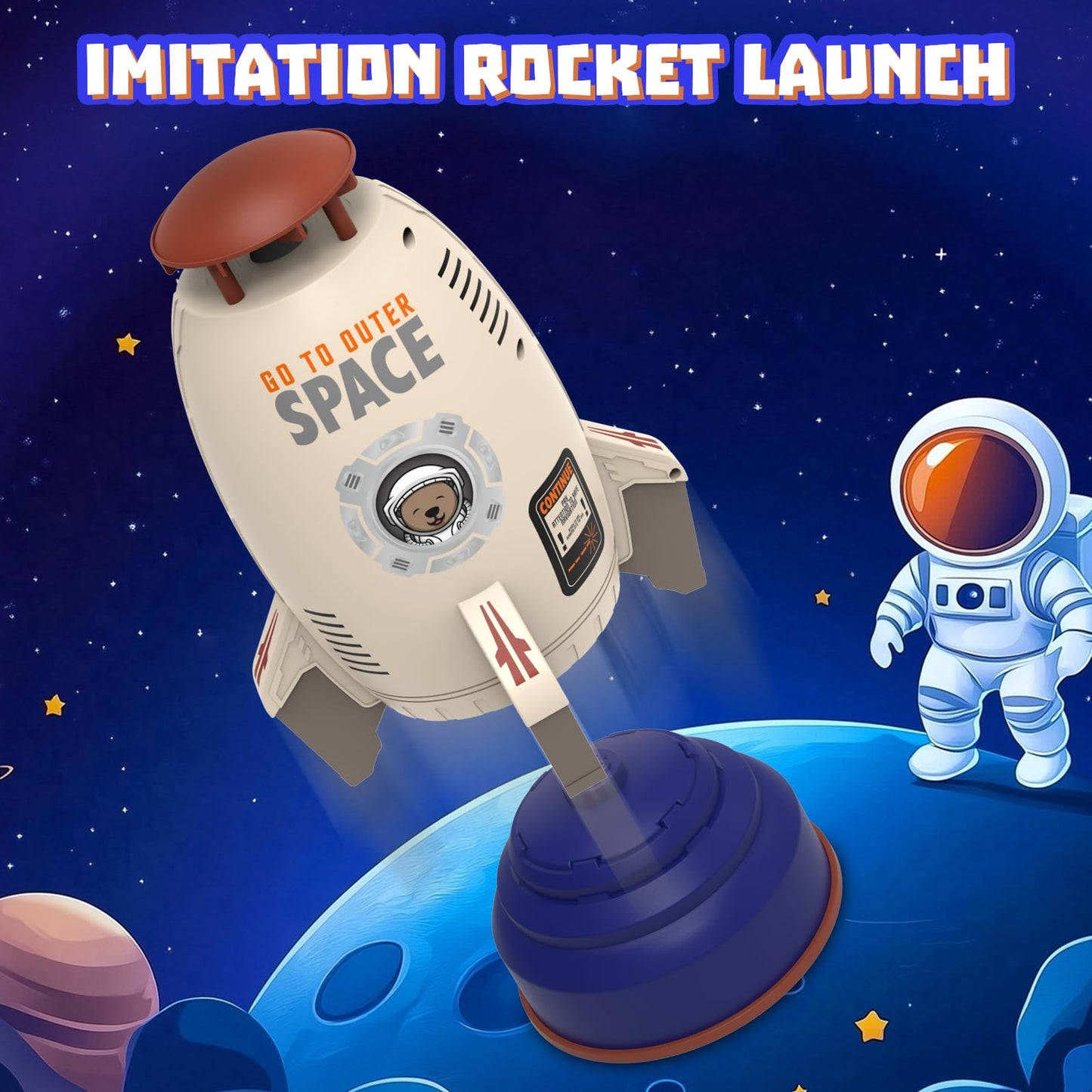 Sprinkler Rocket Launcher Toys for Kids - Outdoor Water Toys Water Splash Rocket, Summer Garden Lawns Water Toys Spray 360-Degree Rotation for Boys and Girls 3-12 Year Old Holiday Birthday Gifts
