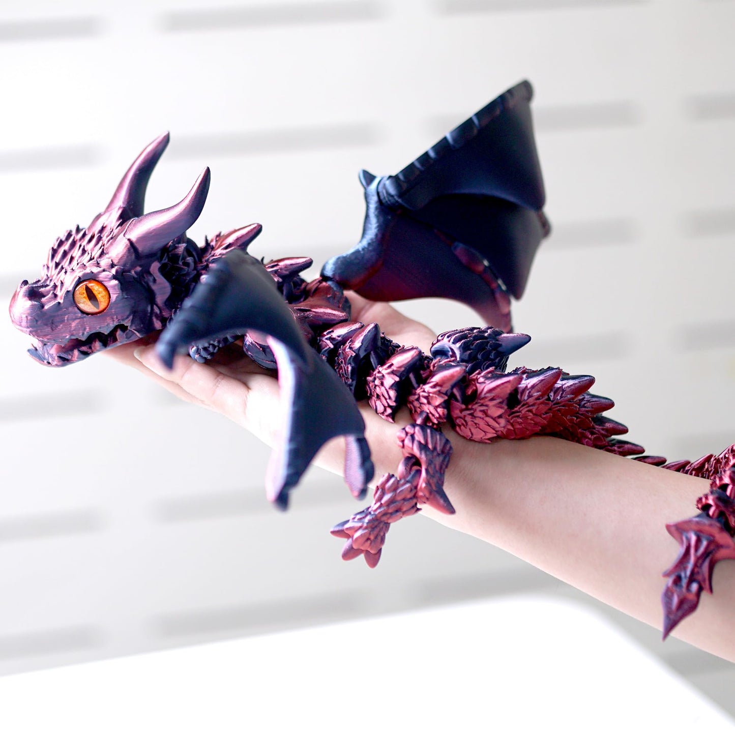 22inch 3D Printed Dragon with Wing,Cool Flying Dragon Movable Mouth,Flexible Joint Animal lacertid Pterosaur Figurines,Home Office Decor,Fidget Toys for Adults Teens,Surprise Fantasy Gifts (RBL)
